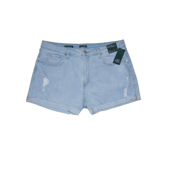 Wild Fable Women's Light Blue Cuffed Hem Denim Shorts, Size 16, NWT. - Picture 3 of 10